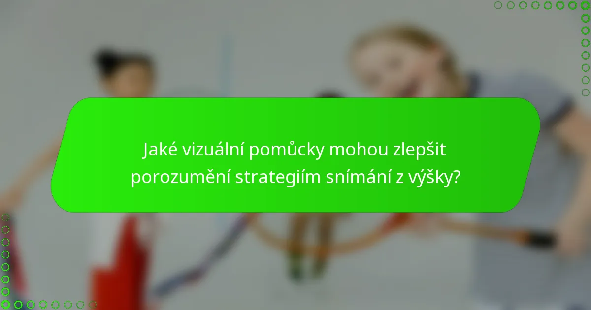 Jaké vizuální pomůcky mohou zlepšit porozumění strategiím snímání z výšky?